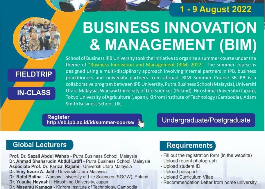 Business Innovation and Management (BIM) on Aug 1-9, 2022 - Office of ...