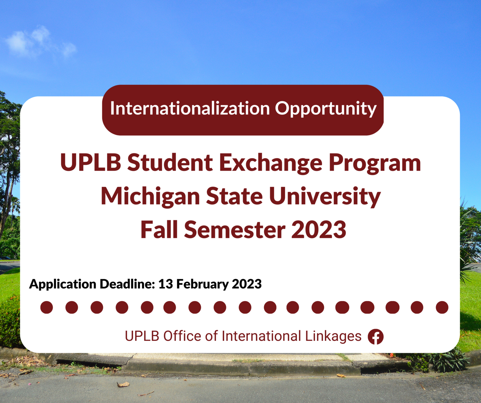 UPLB Student Exchange Program Michigan State University Fall Semester
